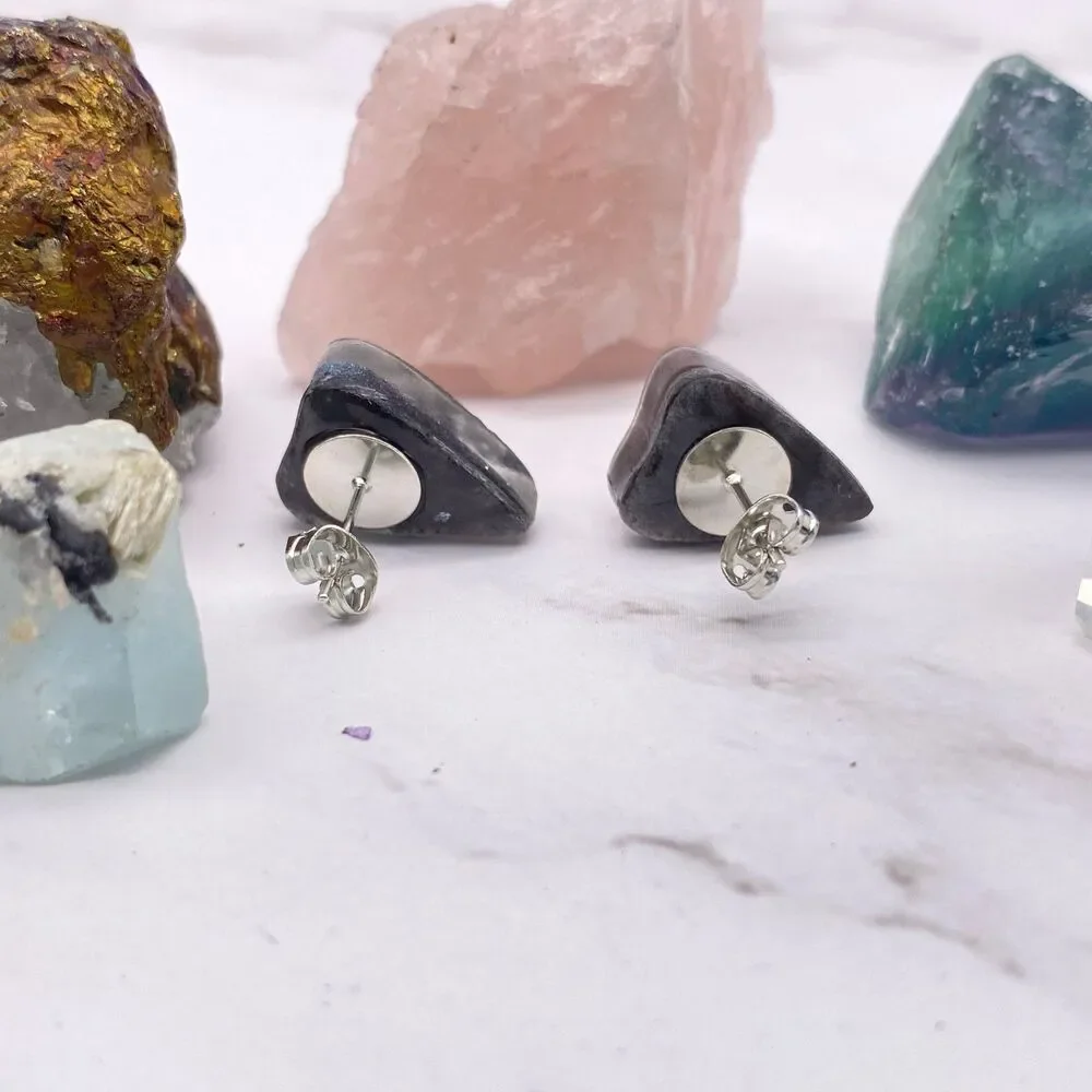 Black Space Galaxy Ouija Planchette Stud Earrings